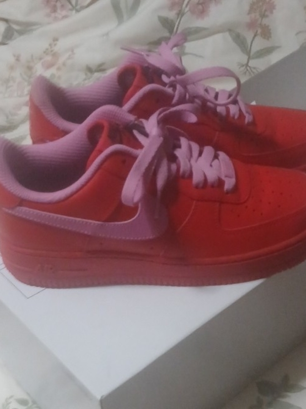 Nike Air Force 1 Low By You Red & Pink Sneakers